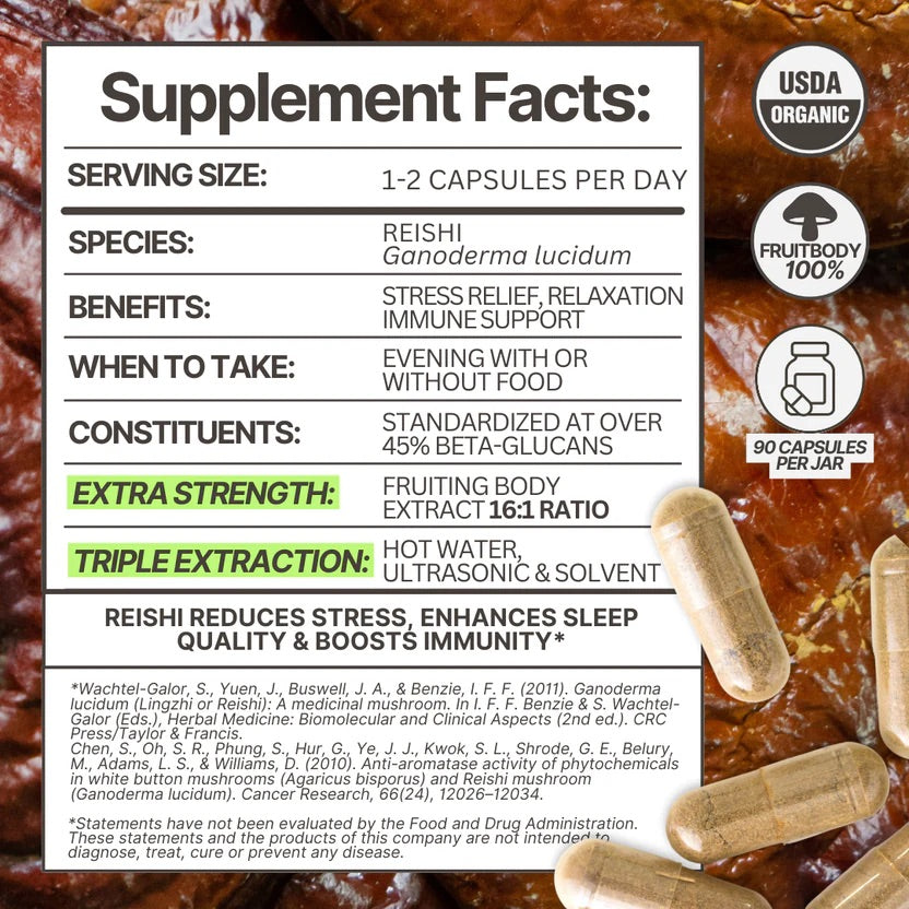 Reishi 16:1 Triple Extract Capsules